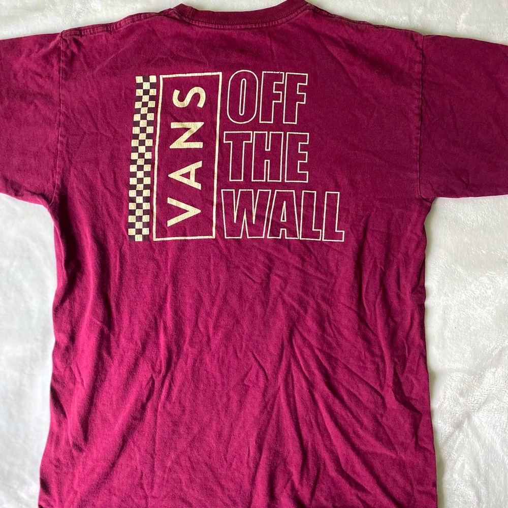 VANS Off The Wall Burgundy Classic Fit Graphic men’s t shirt